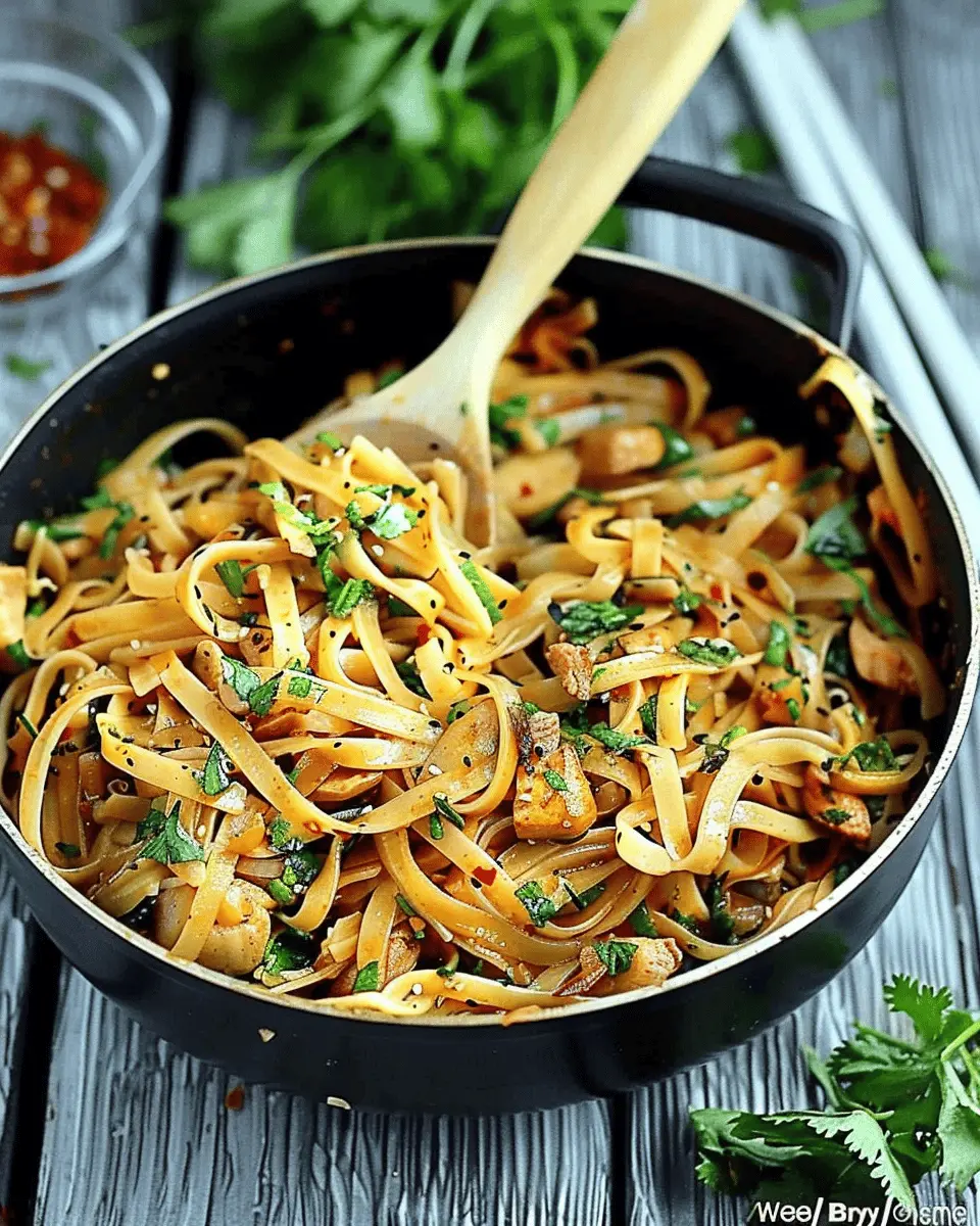 One Pot Spicy Thai Noodles with Turkey Bacon: Easy & Delicious