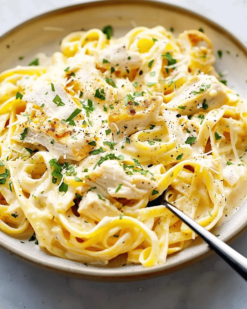 Chicken Alfredo Creamy Chicken Pasta with Turkey Bacon Delight