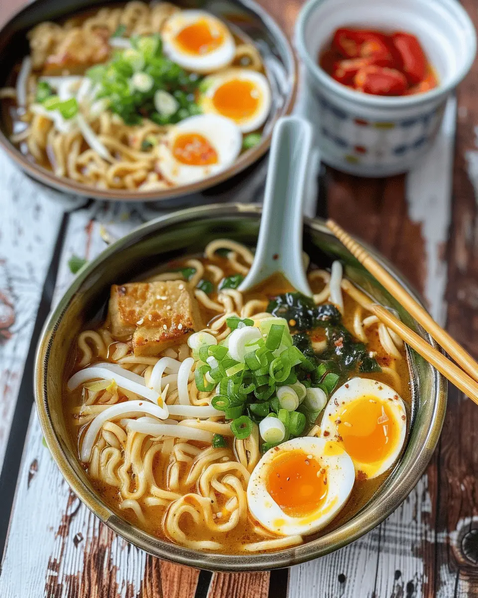 Easy Healthy Ramen Noodles with Turkey Bacon and Chicken Ham Delight