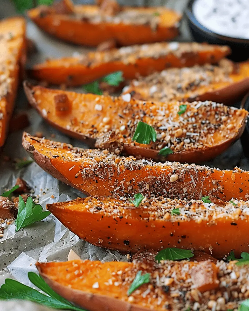 Garlic Parmesan Sweet Potato Wedges: Easy Oven-Baked Delight