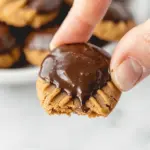 Keto Chocolate Dipped Peanut Butter Cookies