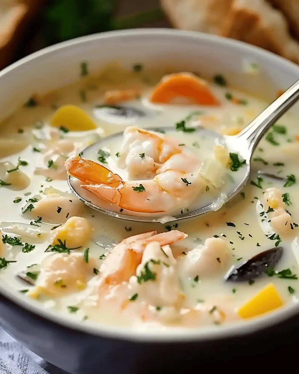 Seafood Chowder with Turkey Bacon: A Cozy Homemade Delight