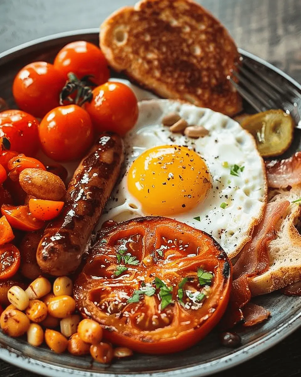 Full English Breakfast: A Joyful Twist with Turkey Bacon and Chicken Ham