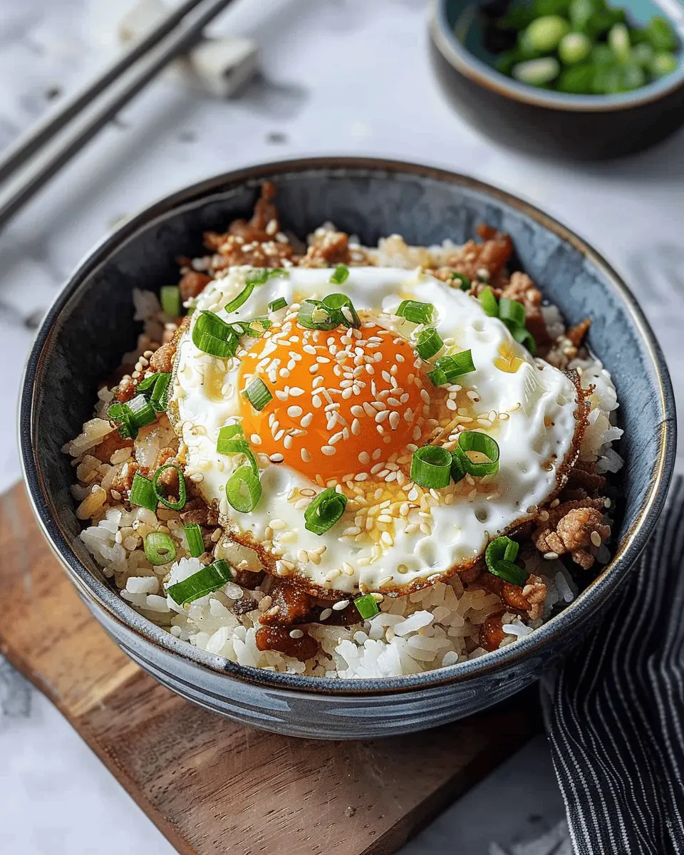 Gyeran Bap: Easy Korean Egg Rice with Turkey Bacon Delight