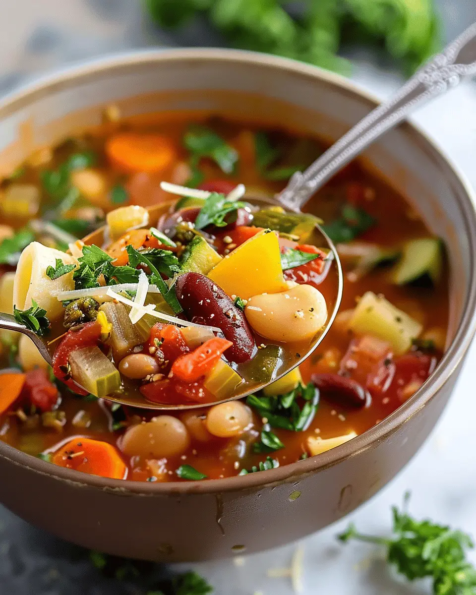 Minestrone Soup Made Easy with Turkey Bacon and Chicken Ham