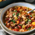 High Protein Minestrone Soup With Italian Sausage