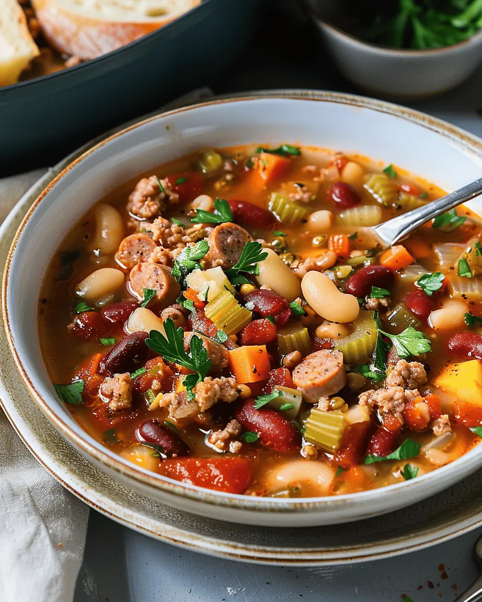 High Protein Minestrone Soup with Italian Sausage for a Hearty Meal