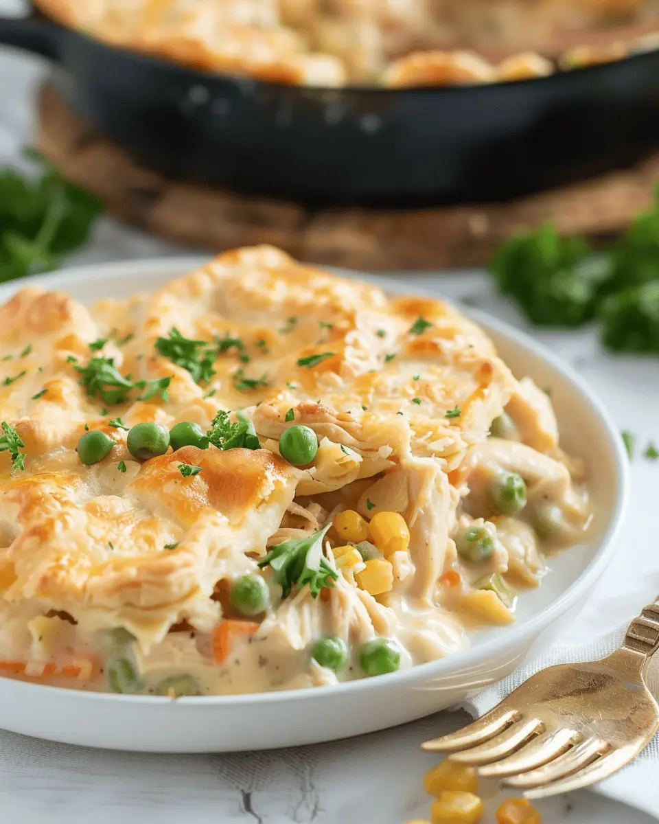 Easy Chicken Pot Pie Casserole with Turkey Bacon Delight