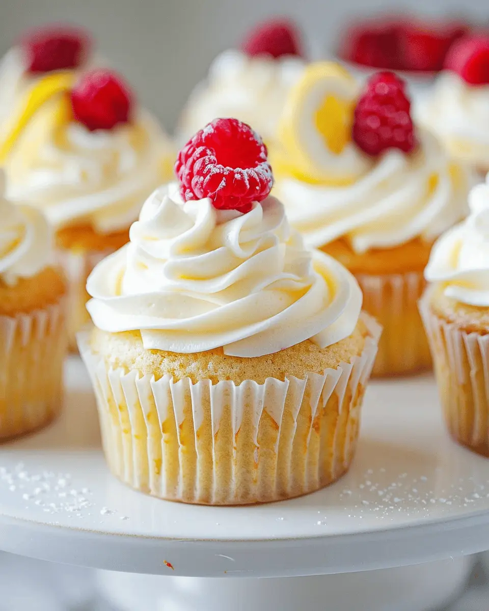 Vanilla Cupcakes with Lemon Cream and Raspberries: A Fresh Delight