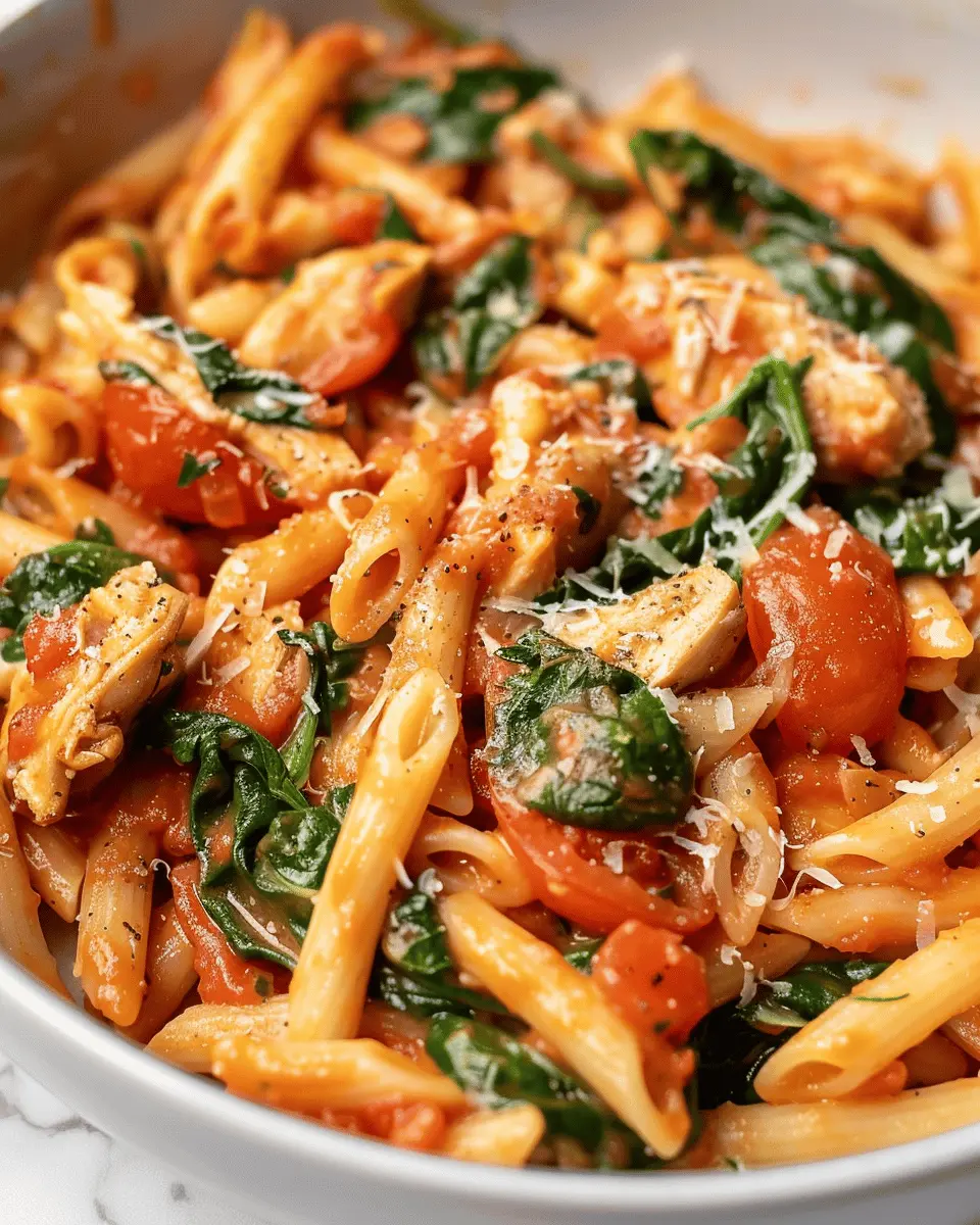 Tomato Spinach Chicken Pasta: Easy and Flavorful Weeknight Delight