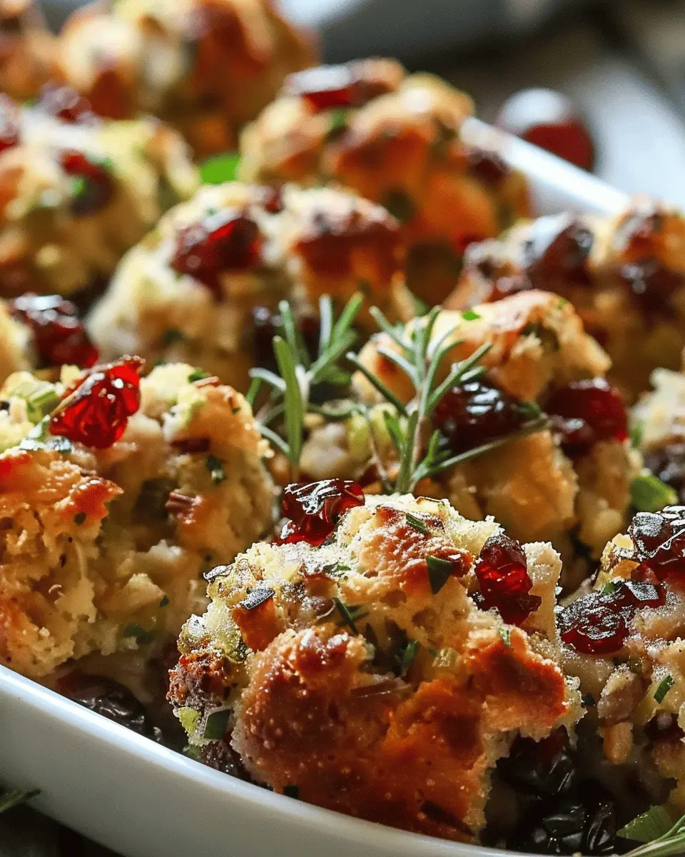 Festive Cranberry Turkey Stuffing Balls: Easy Flavorful Holiday Treats