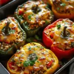 Easy Vegetarian Stuffed Bell Peppers with Rice