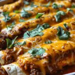 Classic Cheesy Beef Enchiladas with Red Sauce