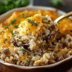 Cheesy Hamburger Rice Casserole
