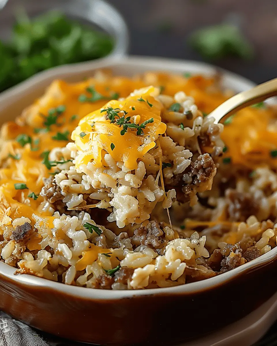 Cheesy Hamburger Rice Casserole: Indulgent Family Favorite Recipe