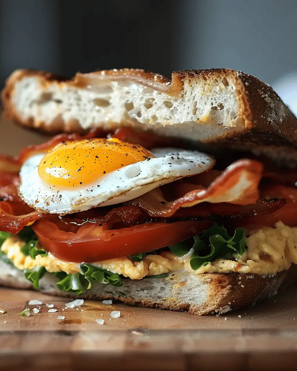 Der perfekte Turkey Bacon, Egg und Tomaten Sandwich für Genießer