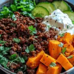Flavorful Spicy Ground Beef & Sweet Potato Protein Bowl