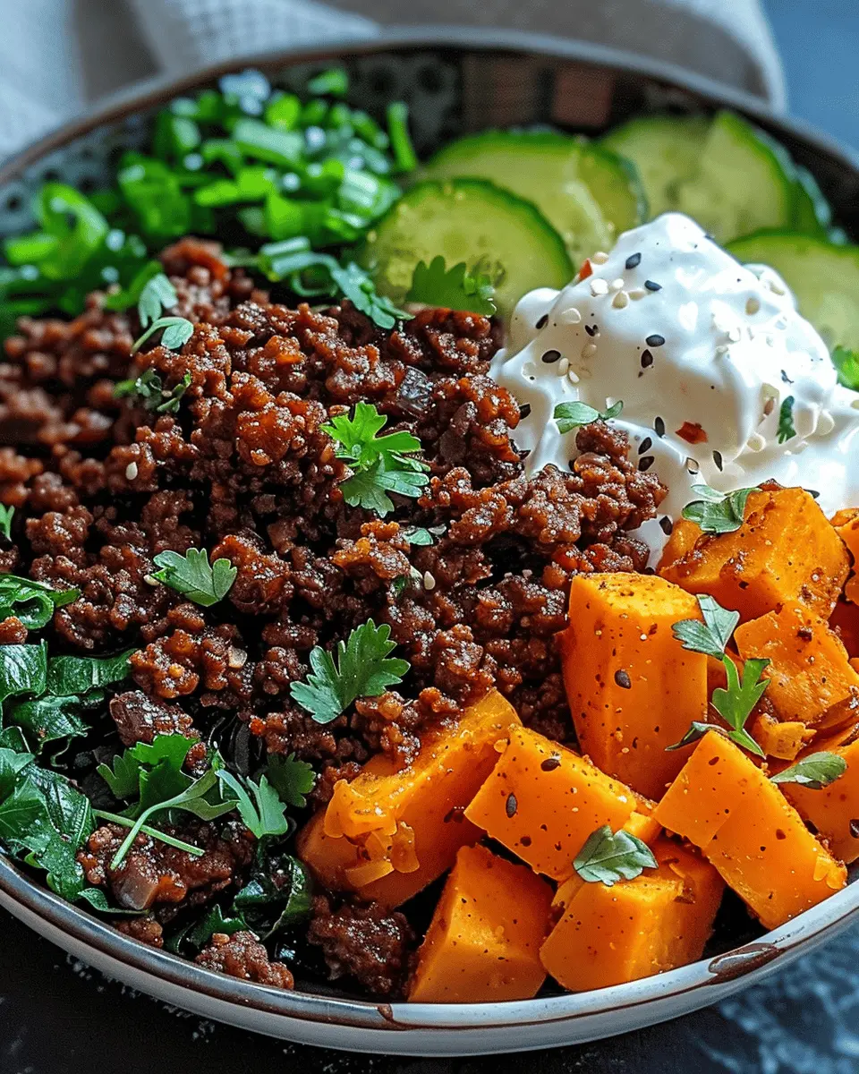 Flavorful Spicy Ground Beef & Sweet Potato Protein Bowl Bliss
