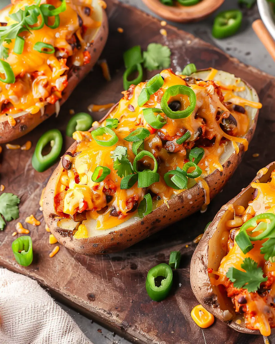Easy Mexican Stuffed Baked Potatoes with Turkey Bacon Bliss