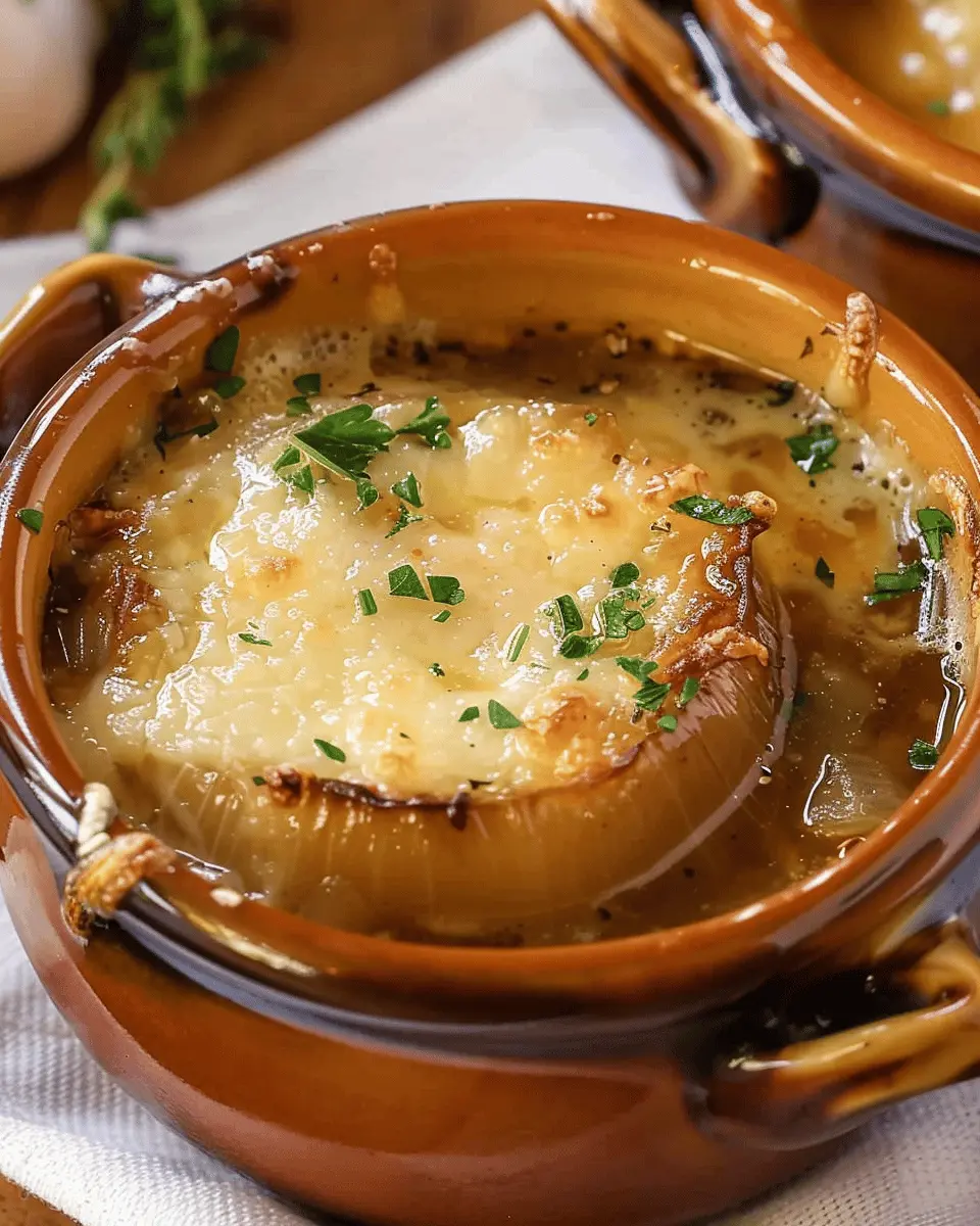 Easy French Onion Soup with Turkey Bacon for a Cozy Dinner Delight