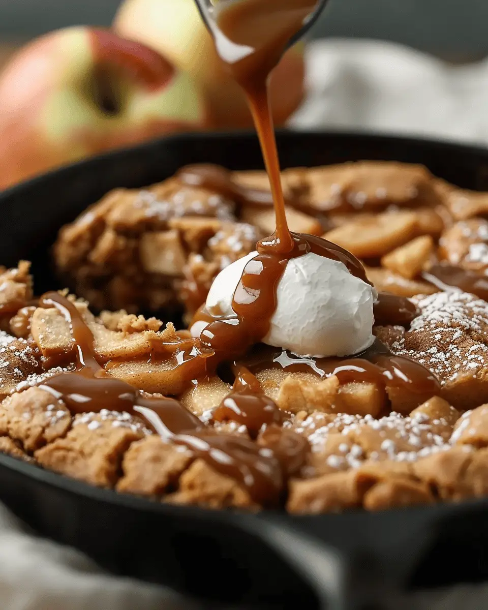 Caramel Apple Skillet Cookie: The Best Delicious Fall Treat