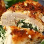 Air Fryer Spinach and Feta Cheese Stuffed Chicken Breast