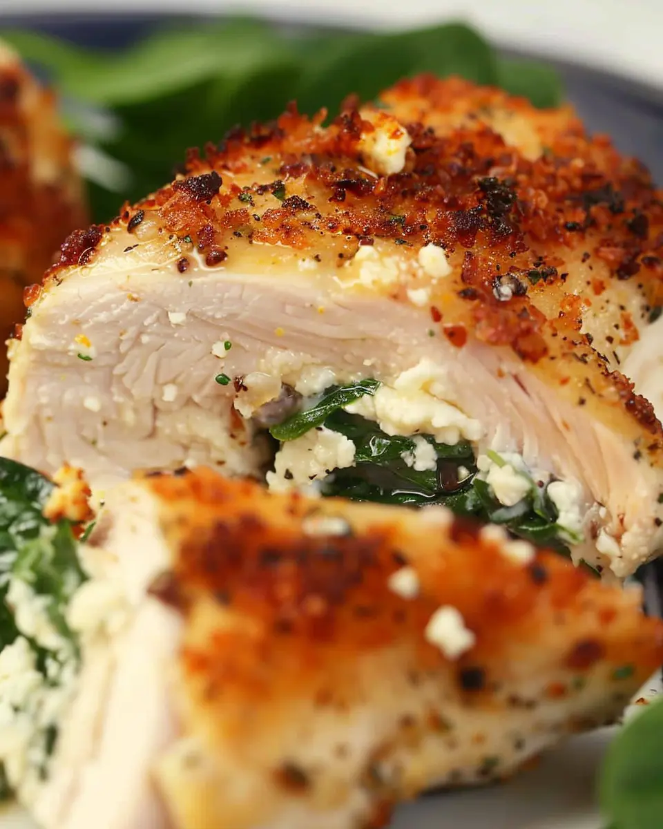Air Fryer Spinach and Feta Cheese Stuffed Chicken Breast Bliss