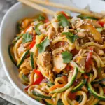 Peanut Chicken Zucchini Noodles