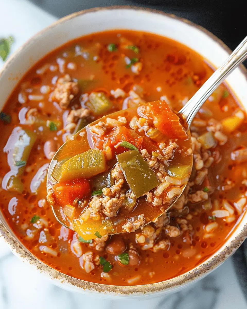 Stuffed Pepper Soup: Easy Twist with Turkey Bacon and Chicken Ham