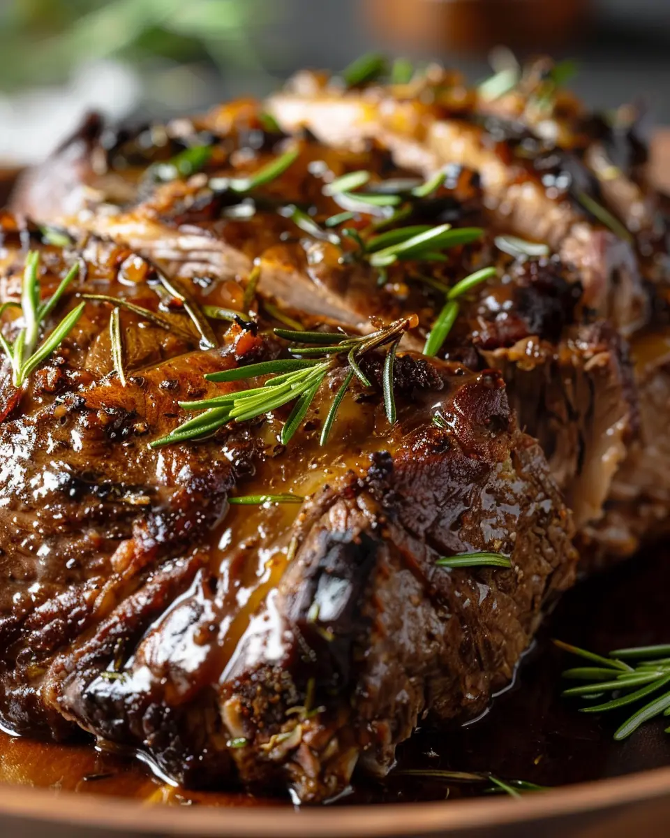 Tender Slow-Roasted Lamb Shoulder Glazed with Rosemary Recipe Delight