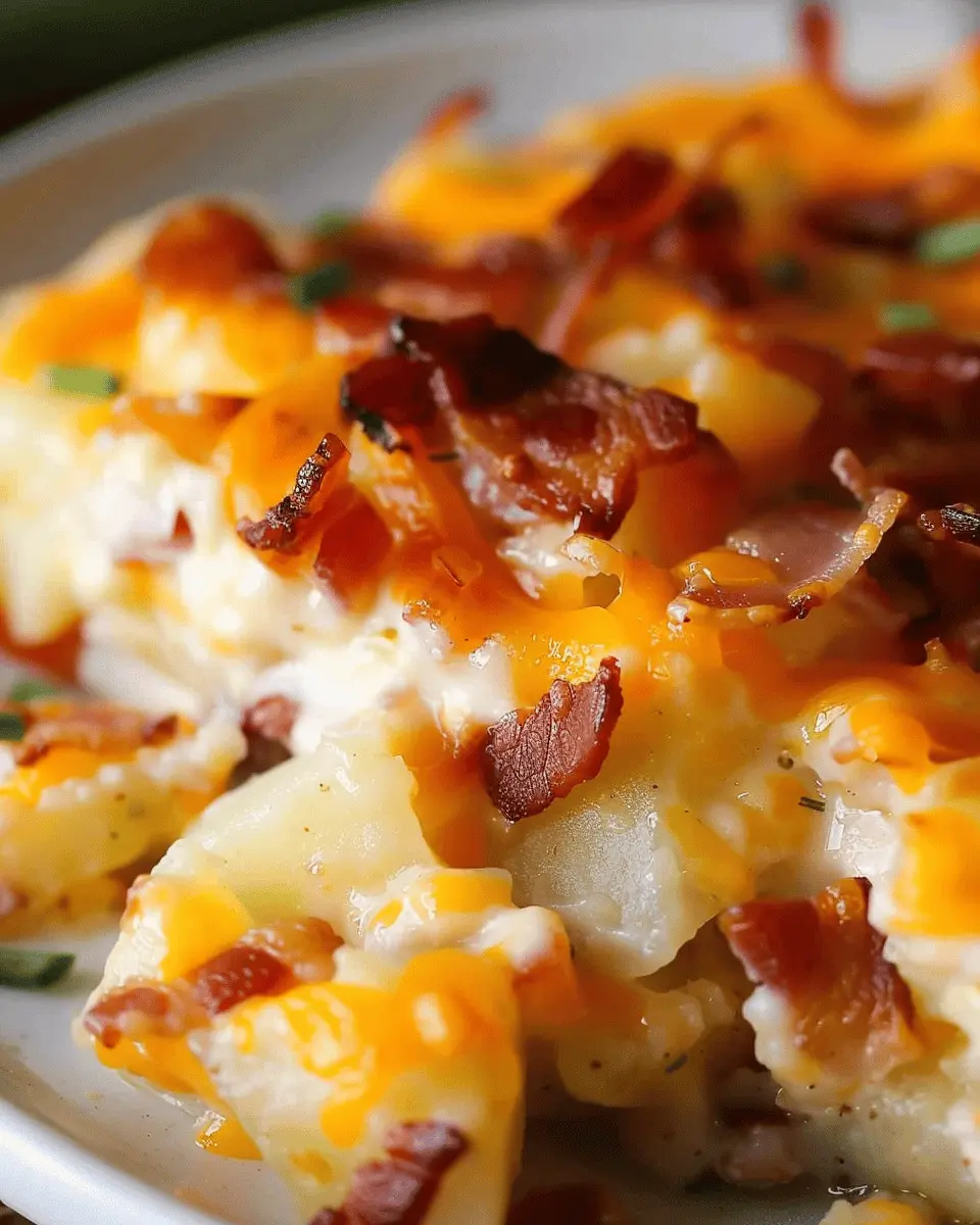 Cheesy Potato Casserole with Turkey Bacon: A Comforting Delight