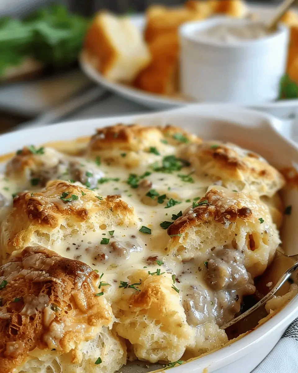 Biscuits and Gravy Casserole: Indulgent Turkey Bacon Delight