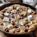 Gooey Brown Butter S’mores Chocolate Chip Cookie Skillet