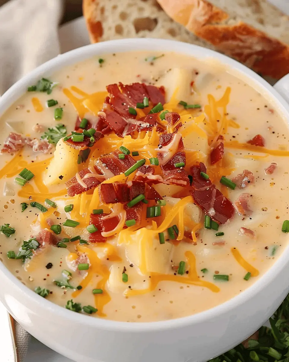 Crock Pot Loaded Potato Soup: Easy Recipe with Turkey Bacon Delight