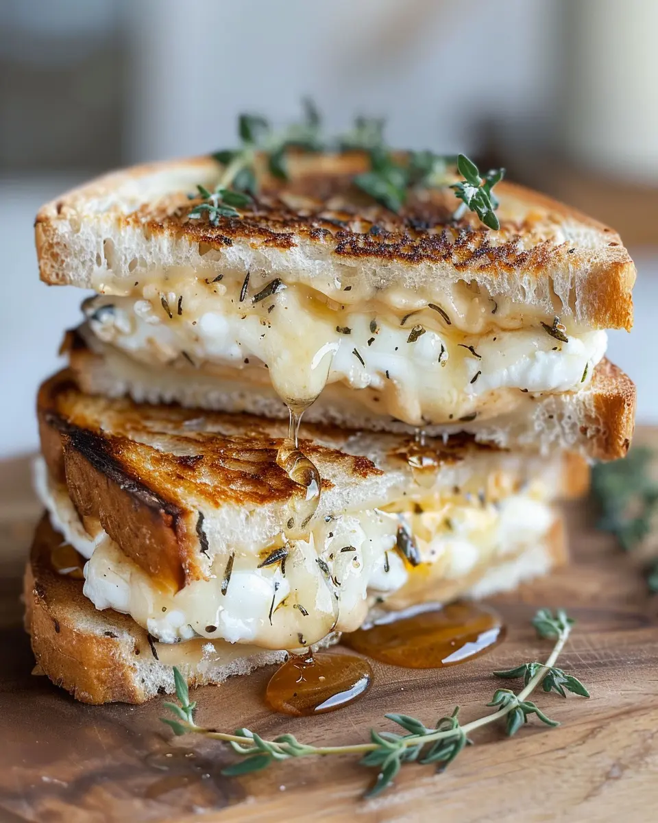 Goat Cheese Grilled Cheese: Indulgent Honey &amp; Turkey Bacon Twist