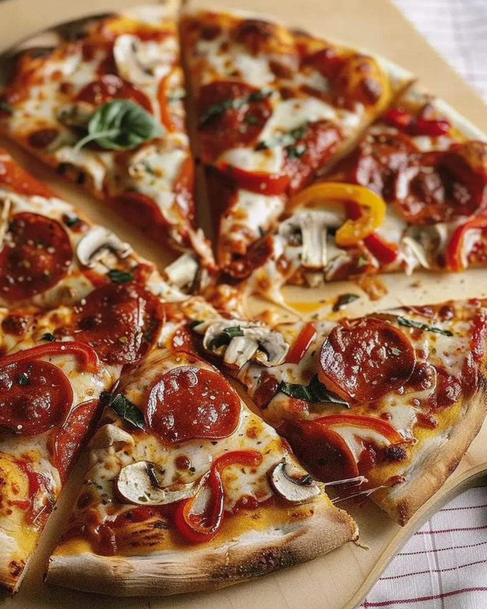 Pizza with the Works: Indulgent Flavor Boost with Turkey Bacon and Chicken Ham