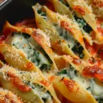 Air Fryer Stuffed Spinach Pasta Shells