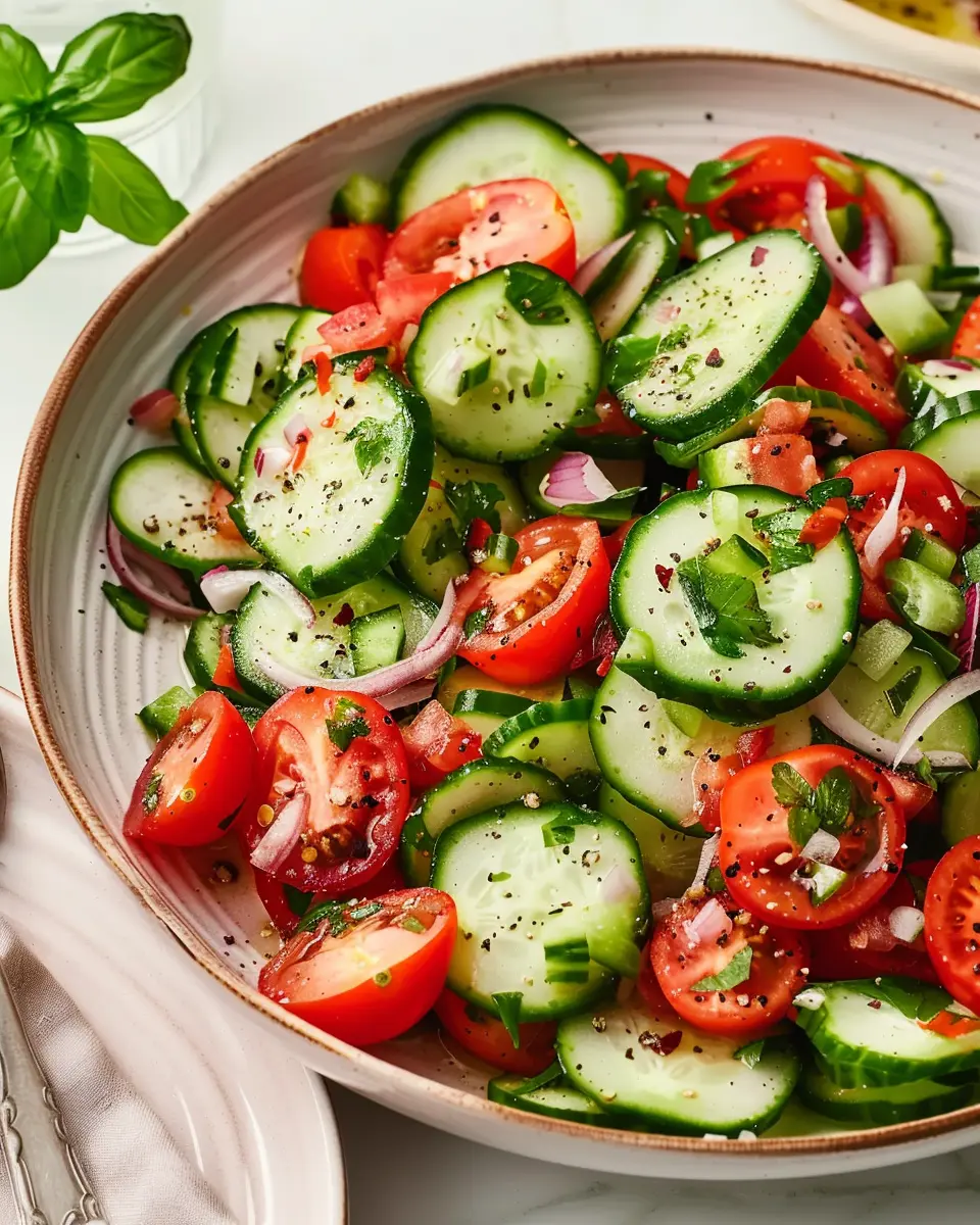 Cucumber Tomato Salad: Easy Recipe with Turkey Bacon Twist