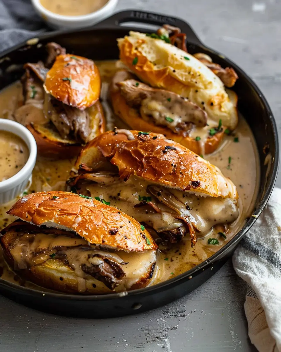 Easy French Dip Sliders Recipe with Turkey Bacon and Chicken Ham