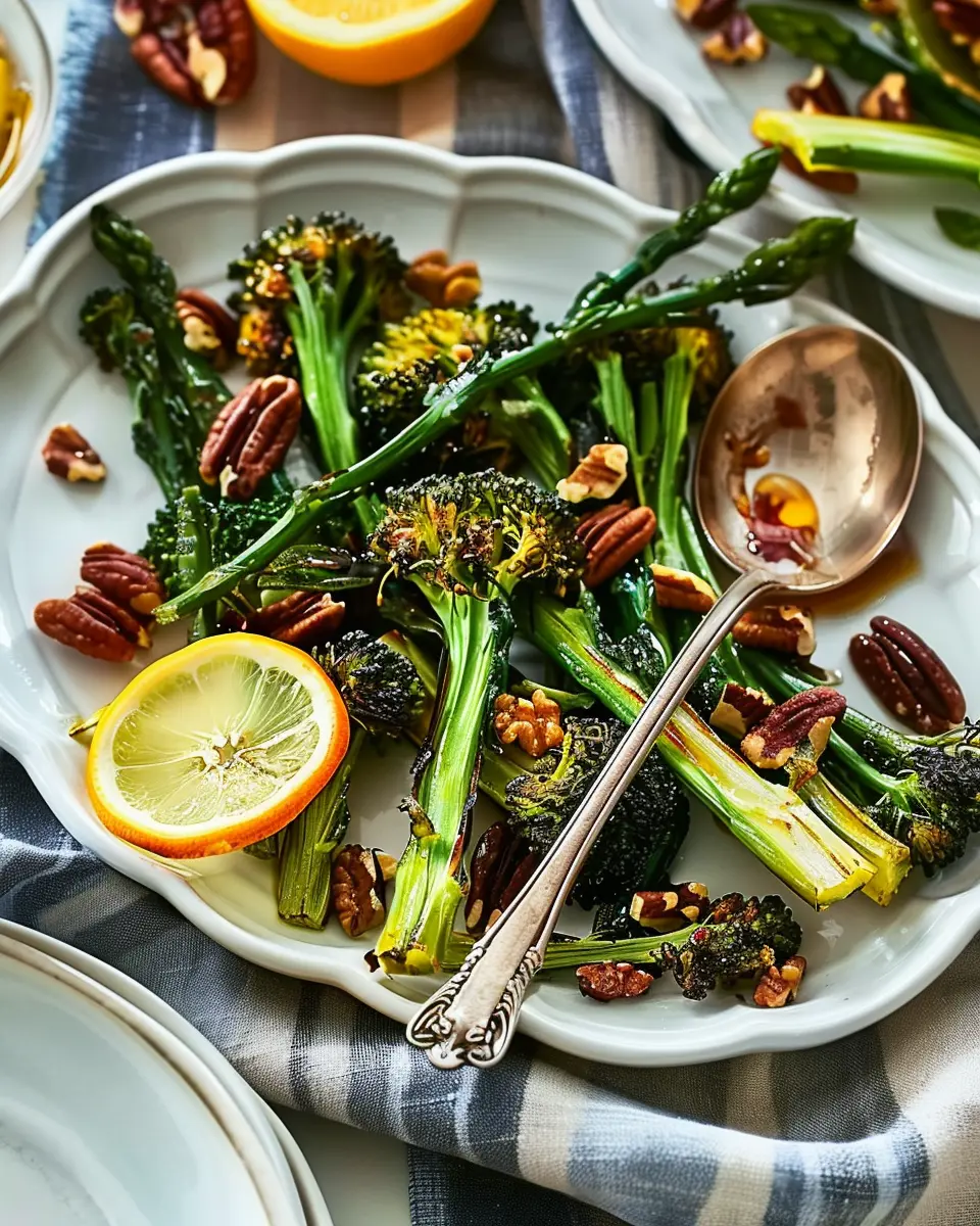Roasted Broccolini With Pecans And Lemon: A Zesty Side Dish Delight