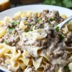 Creamy Ground Beef Stroganoff