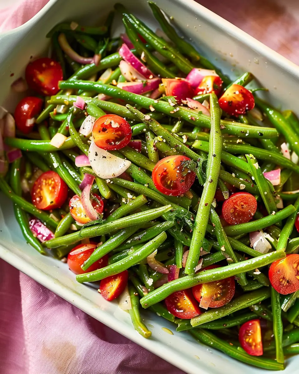 Crisp and Elegant Frenched Green Bean Salad with Turkey Bacon Delight