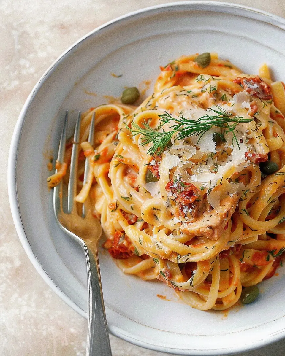 Creamy Sun-Dried Tomato Pasta with Capers and Dill: A Decadent Delight