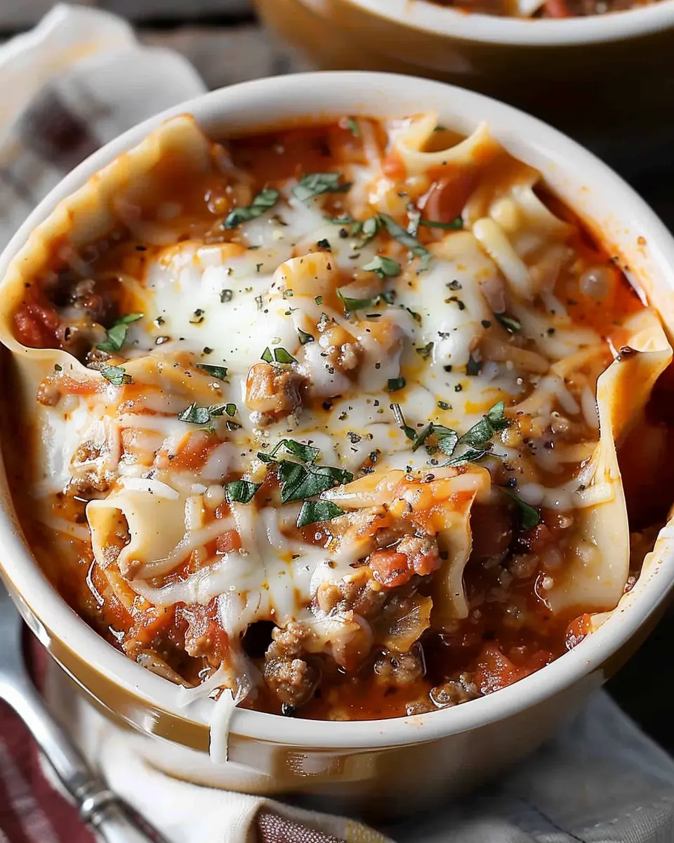 Easy Lasagna Soup No Ricotta: A Comforting Turkey Bacon Delight