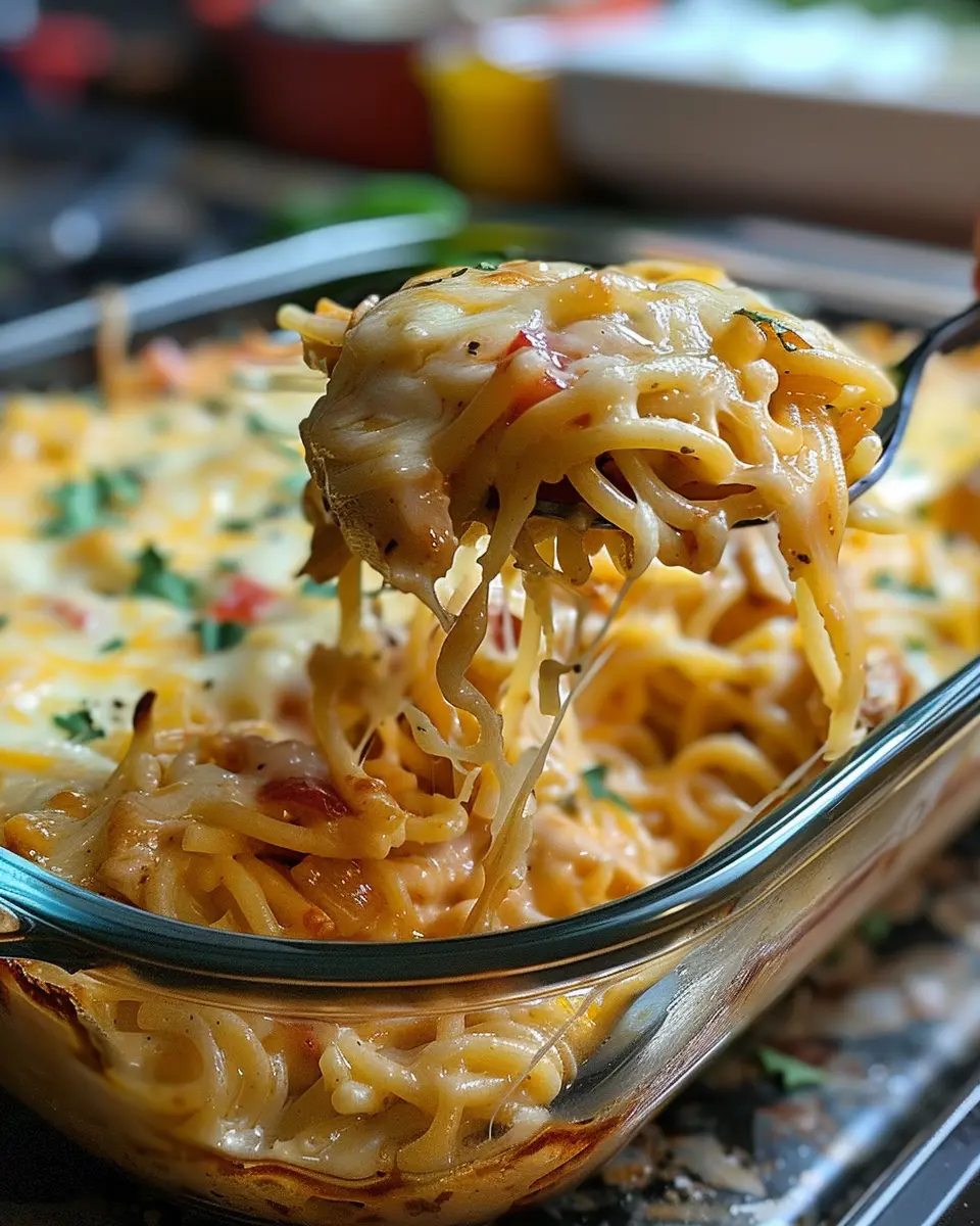 Spicy Southern Cheesy Chicken Spaghetti Casserole – Easy Comfort Food