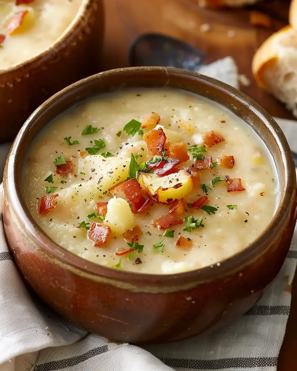 Absolutely Ultimate Potato Soup with Turkey Bacon and Chicken Ham