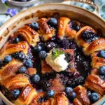 Blueberry Croissant French Toast Bake