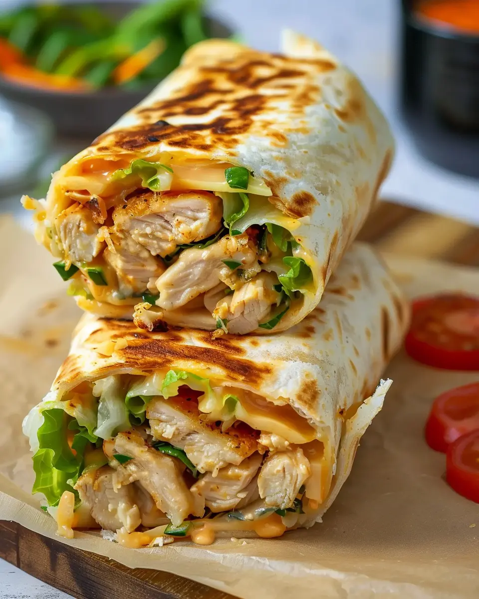 Cheesy Garlic Chicken Wraps: Easy and Indulgent Flavor Pack