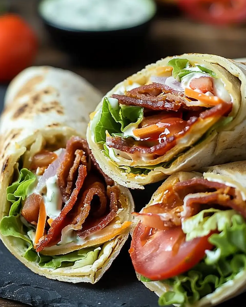BLT Wraps with Secret Sauce: Easy Turkey Bacon Delight