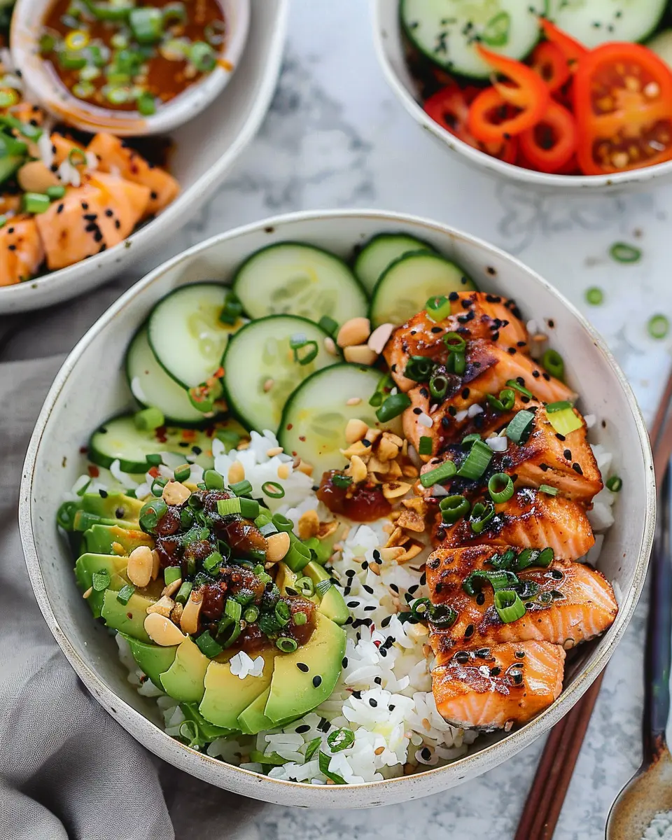 Spicy Salmon Bowls: Easy Coconut Rice for a Flavorful Dinner